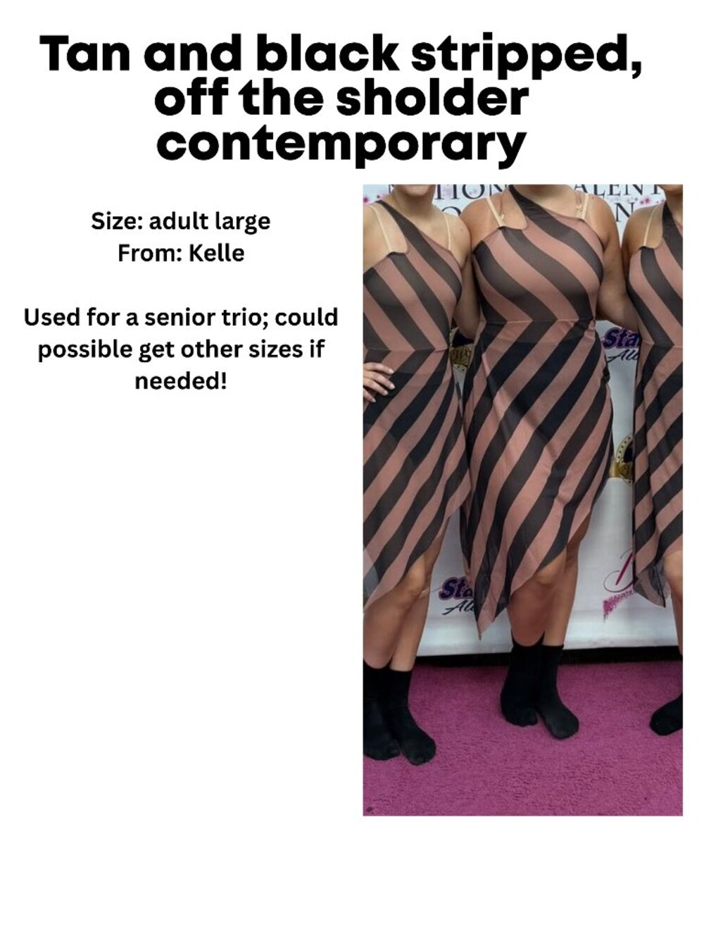 Black and tan dance costume